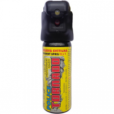 Sprej obranný pepřový Tornado 50ml(sprej se svítilnou)