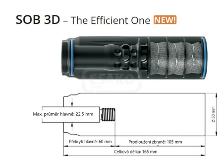 Hybridní tlumič hluku SOB 3D 9,5mm
