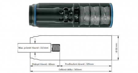 Tlumič výstřelu SOB 3D 7,62mm Recknagel