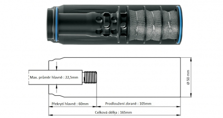 Tlumič výstřelu SOB 3D 8mm Recknagel