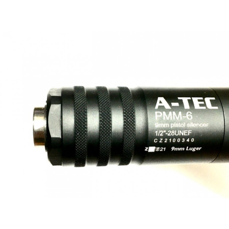 Modulový tlumič PMM-6, impulzní pro pistol, ráže do 9 mm, A-TEC, na závit M13,5X1MM LH
